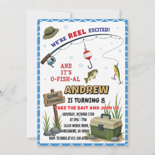 Personalized Gone Fishing Birthday Invitation