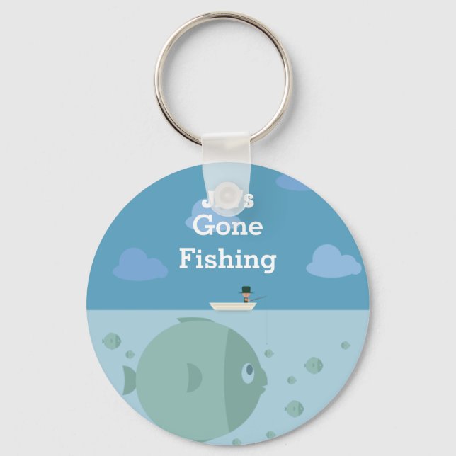 Personalized Gone Fishing | Name  Keychain (Front)