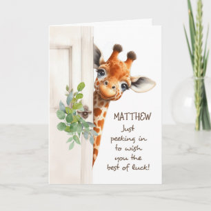 Personalized Good Luck Giraffe Card