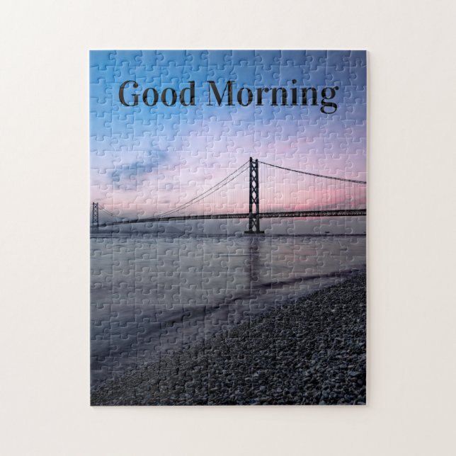 Personalized Good Morning Custom Photo Jigsaw Puzzle (Vertical)