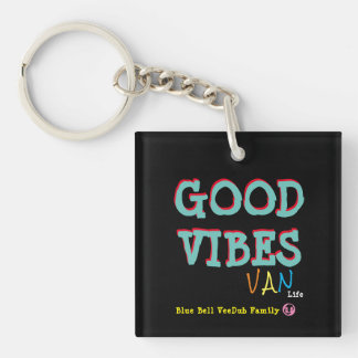Personalized Good Vibes Van Life Camper Van Keychain