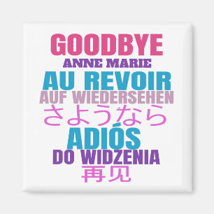 Personalized Goodbye Leaving Au Revoir Typography  Magnet