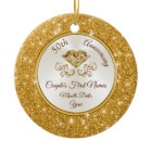 Personalized Gorgeous Golden Anniversary Ornament