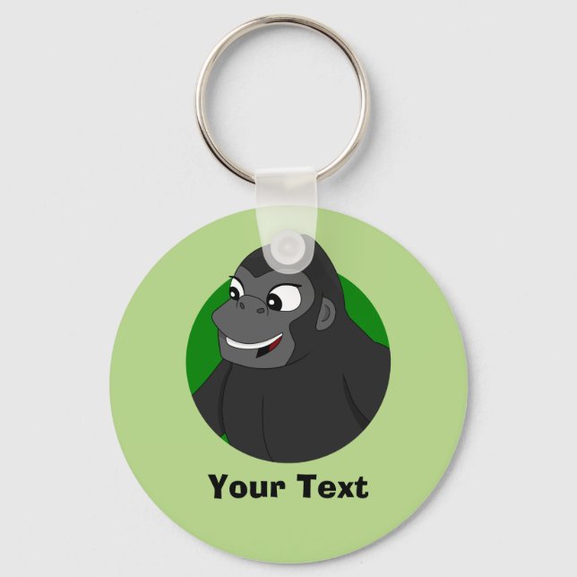 Personalized Gorilla Cartoon Keychain (Front)