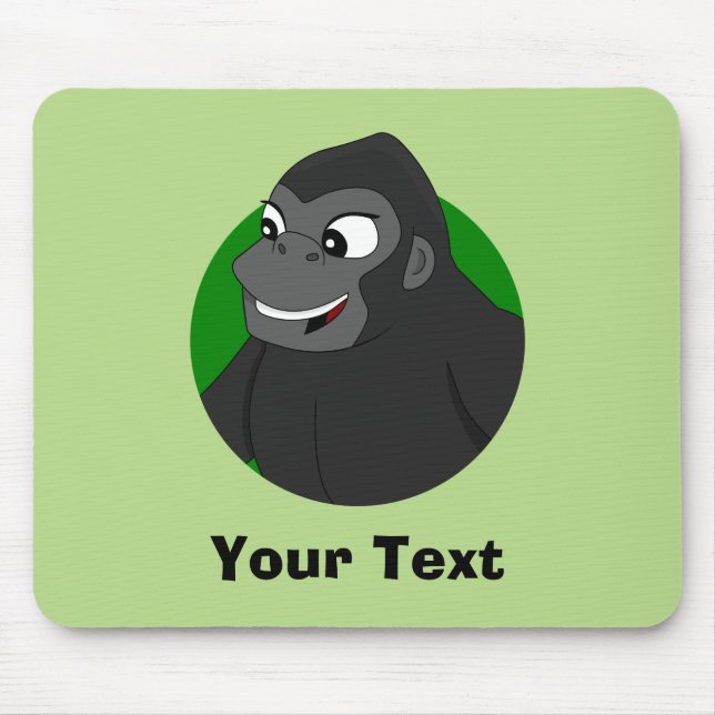 Personalized Gorilla Cartoon Mouse Pad (Front)