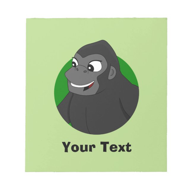 Personalized Gorilla Cartoon Notepad (Front)