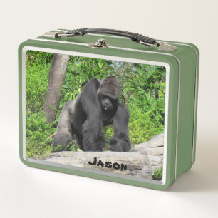 Personalized Gorilla  Metal Lunch Box