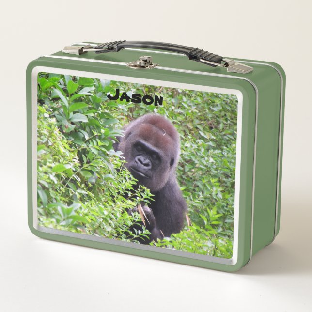Personalized Gorilla Metal Lunch Box (Front)