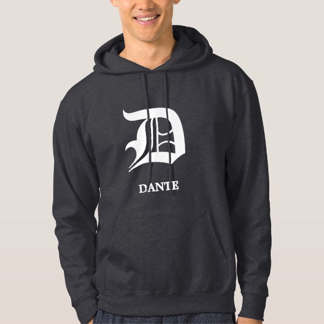 Personalized Gothic Blackletter Monogram Hoodie (Front)