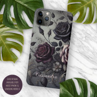 Personalized Gothic Dark Rose Floral Victorian