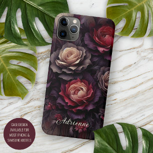 Personalized Gothic Dark Roses Floral Victorian iPhone 11 Pro Max Case