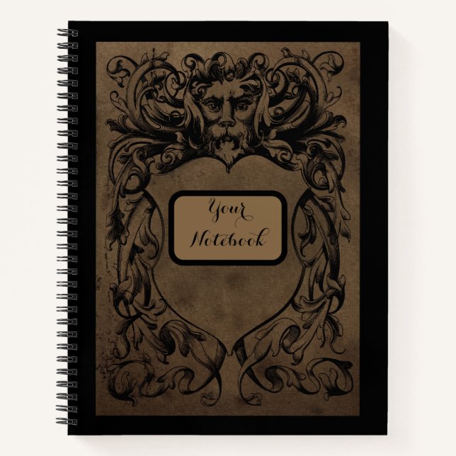 Personalized Gothic Earth Man Spiral Notebook (Front)