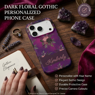 Personalized Gothic Floral Custom name