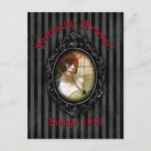 Personalized Gothic Frame With Spider Postcard