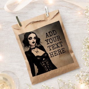 Personalized Gothic Girl Halloween Party Favour Bag