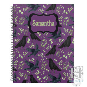 Personalized Gothic Ravens Rich Purple Planner