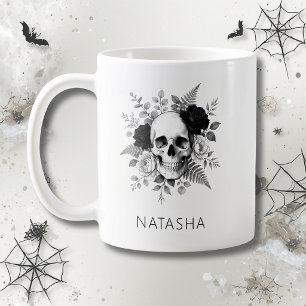 Personalized Gothic Skull Halloween Coffee Mug