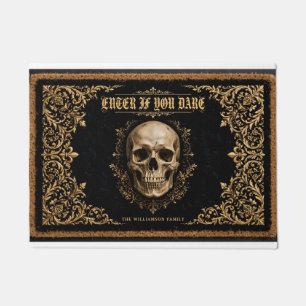 Personalized Gothic Skull Halloween Doormat