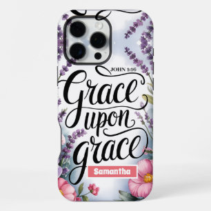 Personalized Grace Upon Grace Christian Women iPhone 16 Pro Max Case