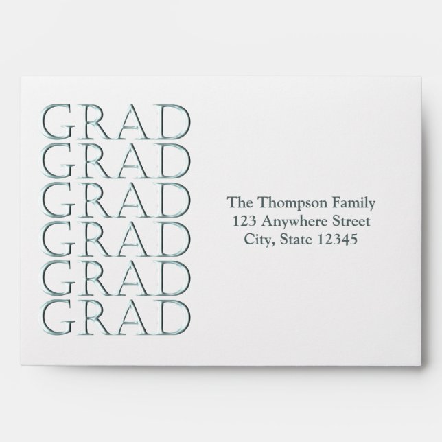 Personalized GRAD Envelope in Green (Front)
