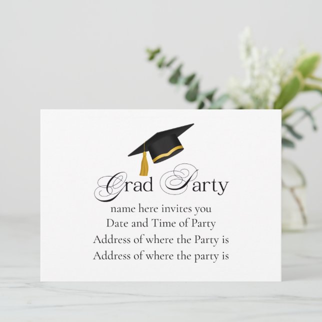 Personalized Grad Party, Name and Year Invitation (Standing Front)