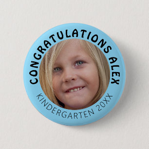 Personalized Grad Photo Kindergarten 2 Inch Round Button
