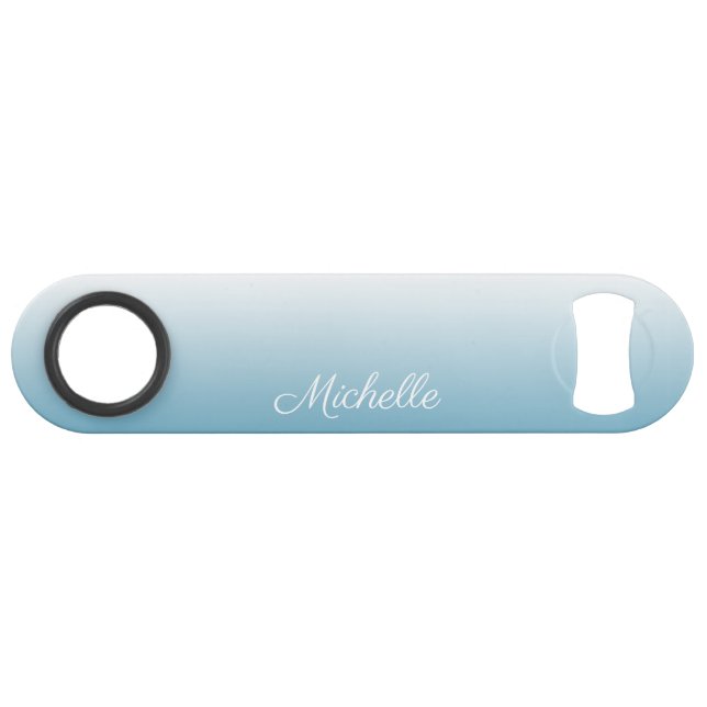 Personalized gradient ombre angel blue bar key (Front (Horizontal))