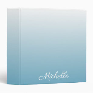 Personalized gradient ombre angel blue binder