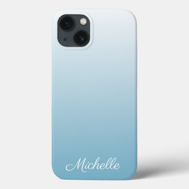 Personalized gradient ombre angel blue Case-Mate i iPhone Case (Back)