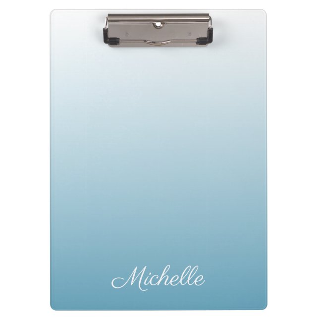 Personalized gradient ombre angel blue clipboard (Front)