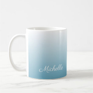 Personalized gradient ombre angel blue coffee mug