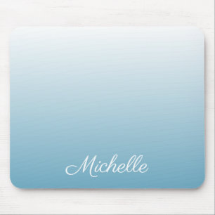 Personalized gradient ombre angel blue mouse pad
