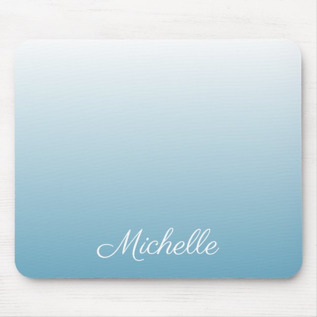 Personalized gradient ombre angel blue mouse pad (Front)