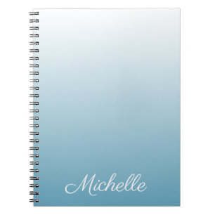 Personalized gradient ombre angel blue notebook