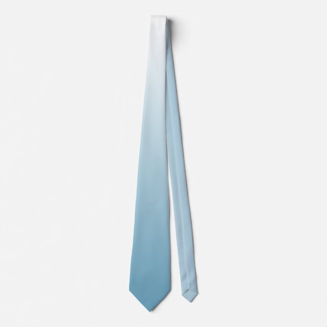 Personalized gradient ombre angel blue tie (Front)