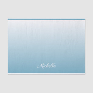 Personalized gradient ombre angel blue tissue paper
