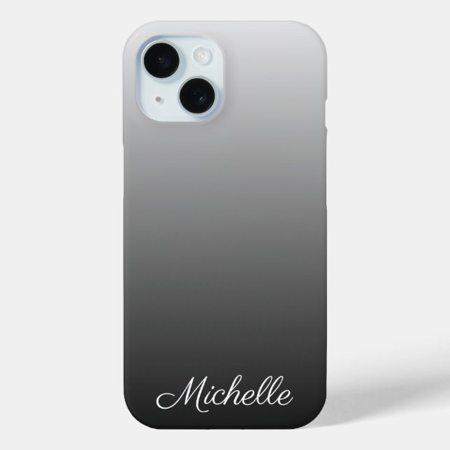 Personalized gradient ombre black shades of grey Case-Mate iPhone case (Back)