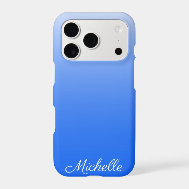Personalized gradient ombre electric blue (Back)