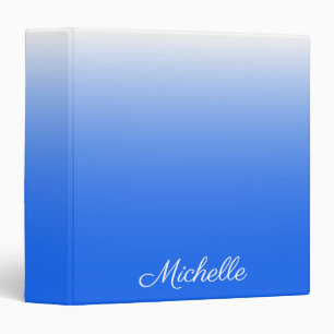 Personalized gradient ombre electric blue binder