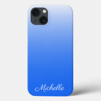 Personalized gradient ombre electric blue Case-Mat