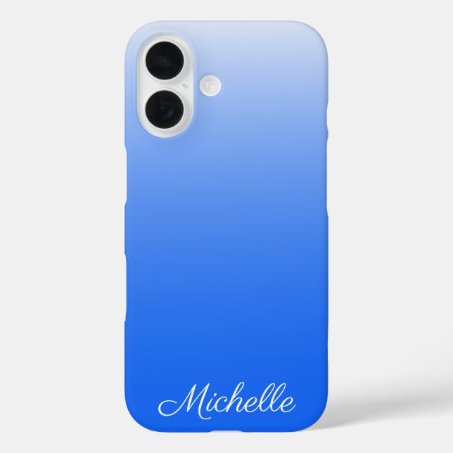 Personalized gradient ombre electric blue Case-Mate iPhone case (Back)