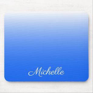 Personalized gradient ombre electric blue mouse pad
