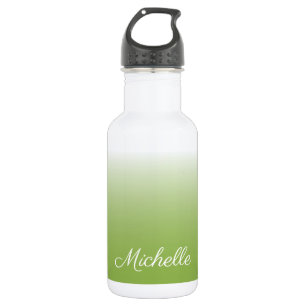 Personalized gradient ombre greenery green 532 ml water bottle