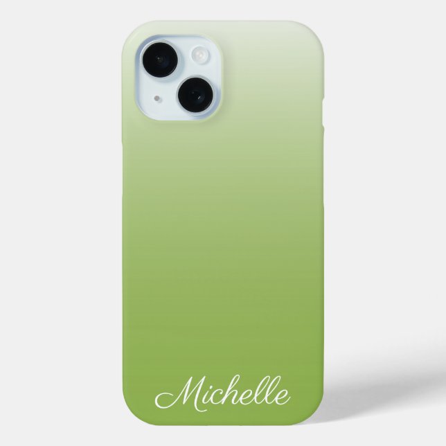 Personalized gradient ombre greenery green  Case-Mate iPhone case (Back)