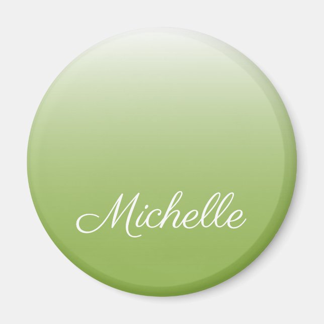 Personalized gradient ombre greenery green magnet (Front)