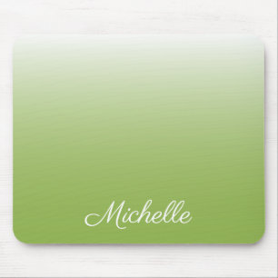 Personalized gradient ombre greenery green mouse pad
