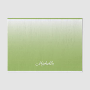 Personalized gradient ombre greenery green tissue paper