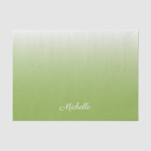 Personalized gradient ombre greenery green tissue paper