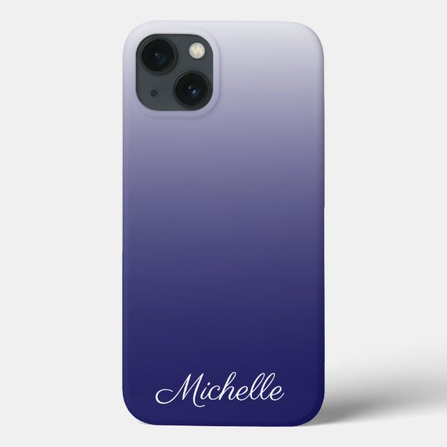 Personalized gradient ombre navy blue Case-Mate iP iPhone Case (Back)