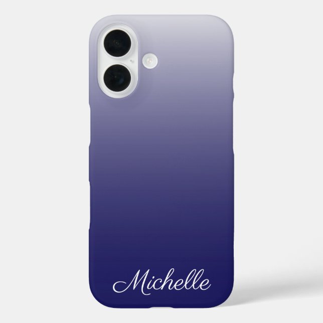 Personalized gradient ombre navy blue Case-Mate iPhone case (Back)